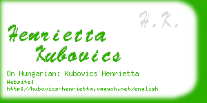 henrietta kubovics business card